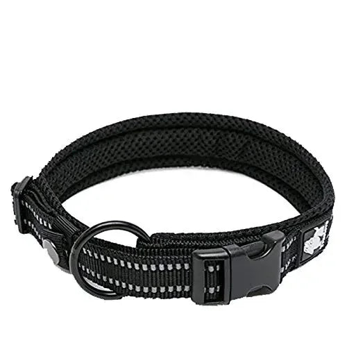 TRUELOVE Padded Nylon Dog Collar Reflective Adjustable Training