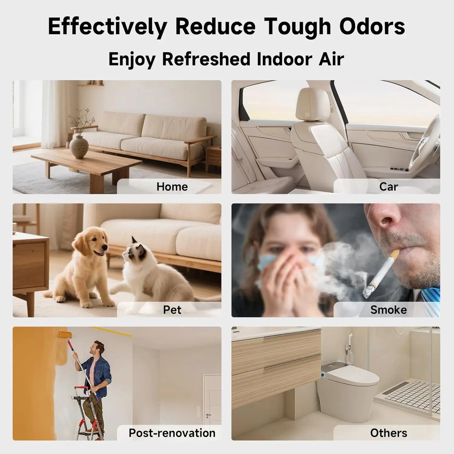 Ozone Generator With Negative Ion Odor Eliminator For Car And Home