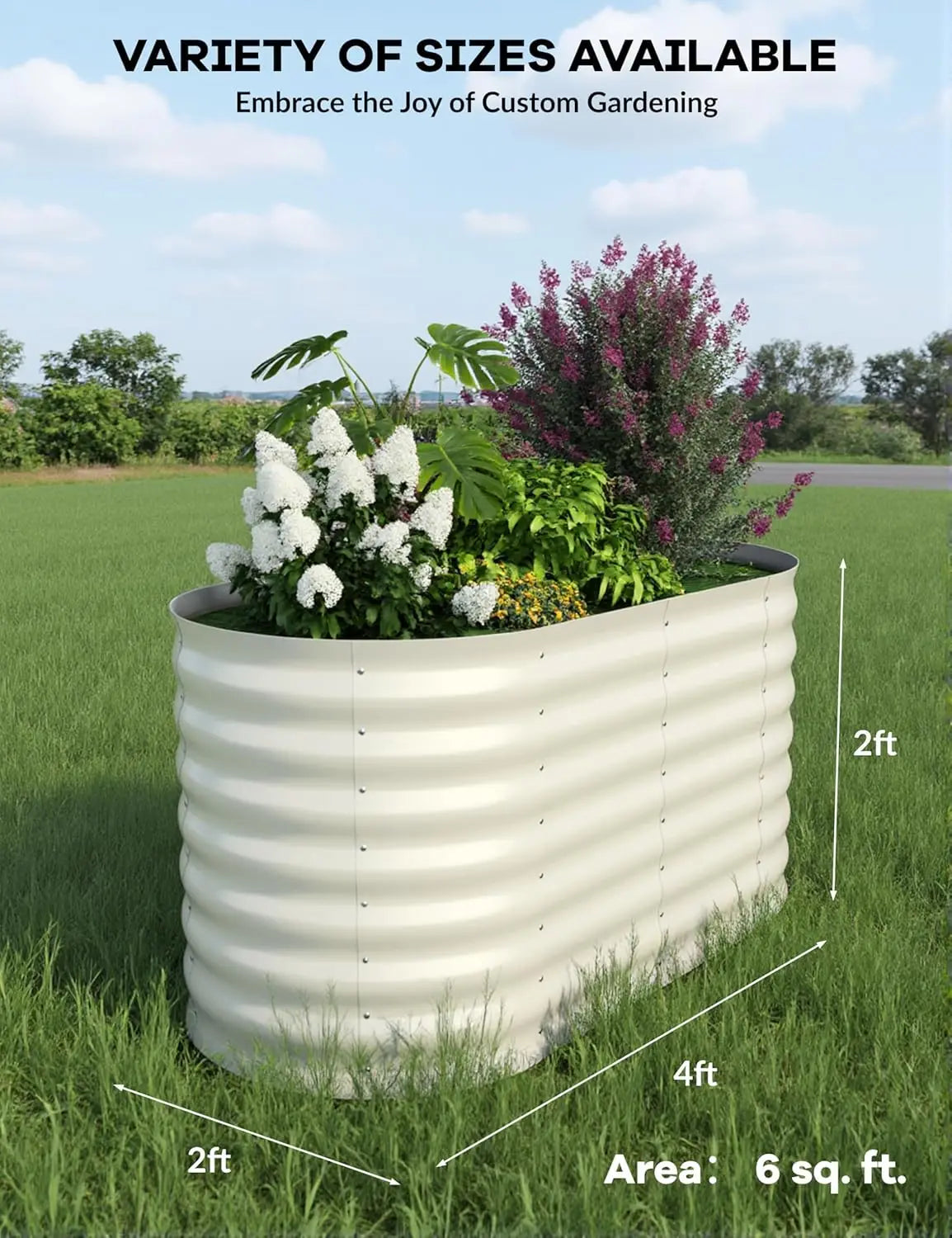 TWISTER.CK Galvanized Raised Garden Bed Kits Outdoor Planter Box