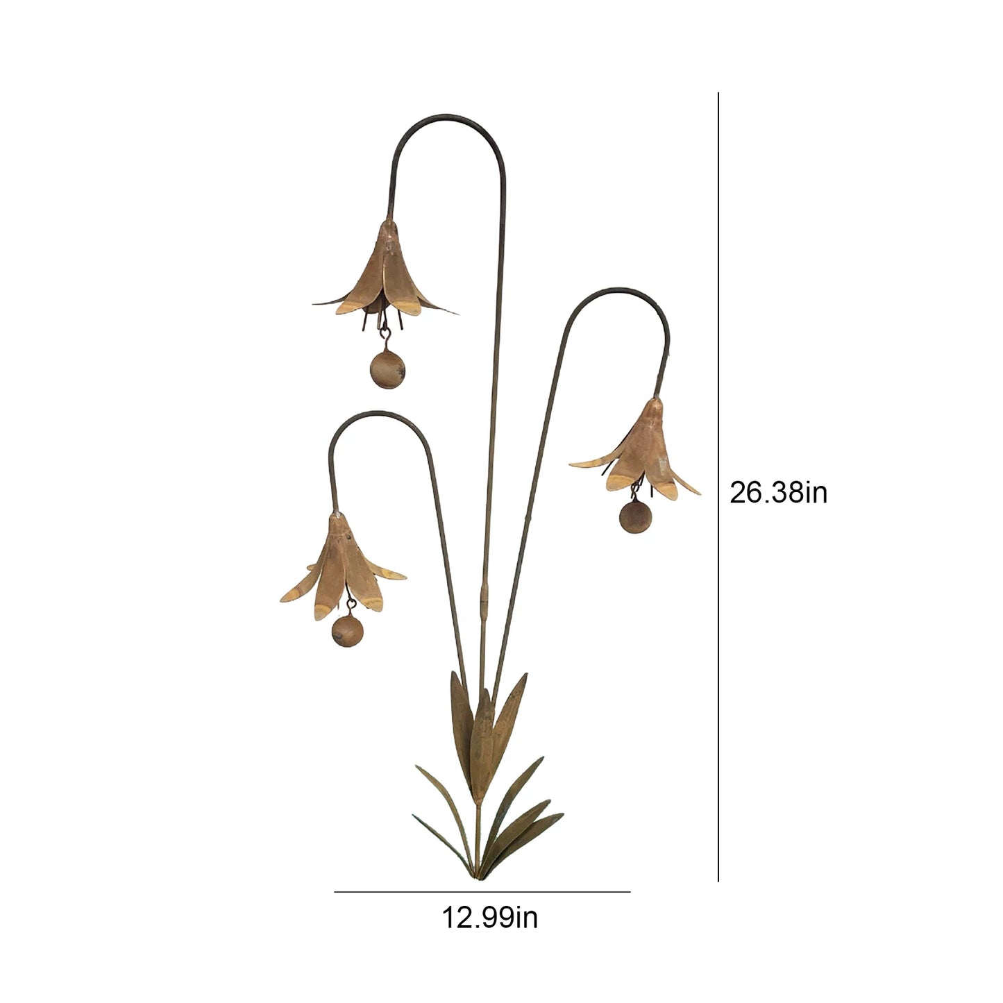 Metal Bluebells Plant Sculpture Wind Chime Ornament Weather Resistant
