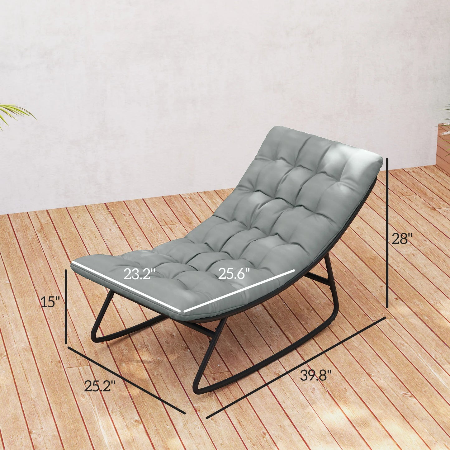 Outsunny Outdoor Rocking Chairs With Durable Metal Frame