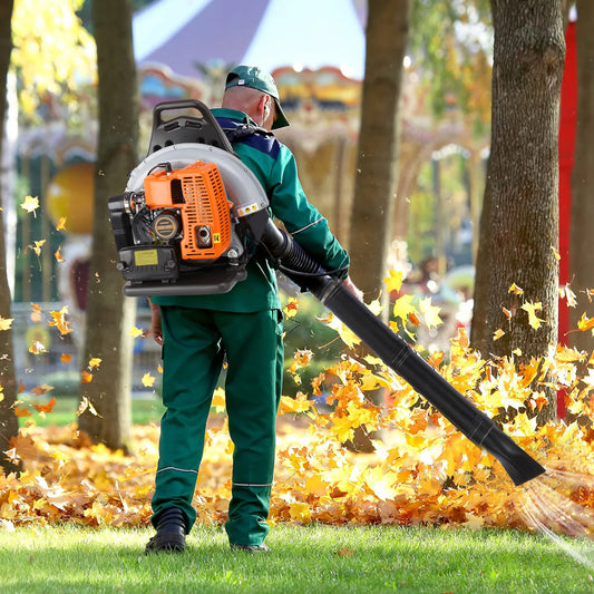 Bymaocar Gas Powered Leaf Blower Backpack 6800 Rpm Adjustable Speed
