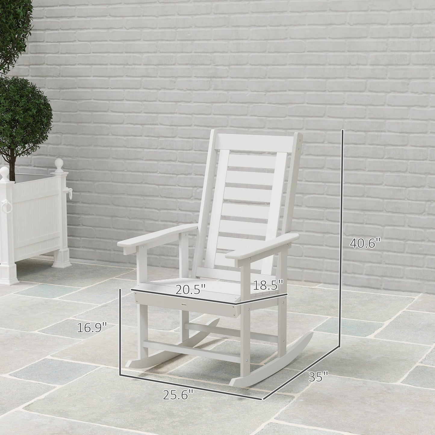Outsunny Outdoor Rocking Chairs With High Back Patio Seating