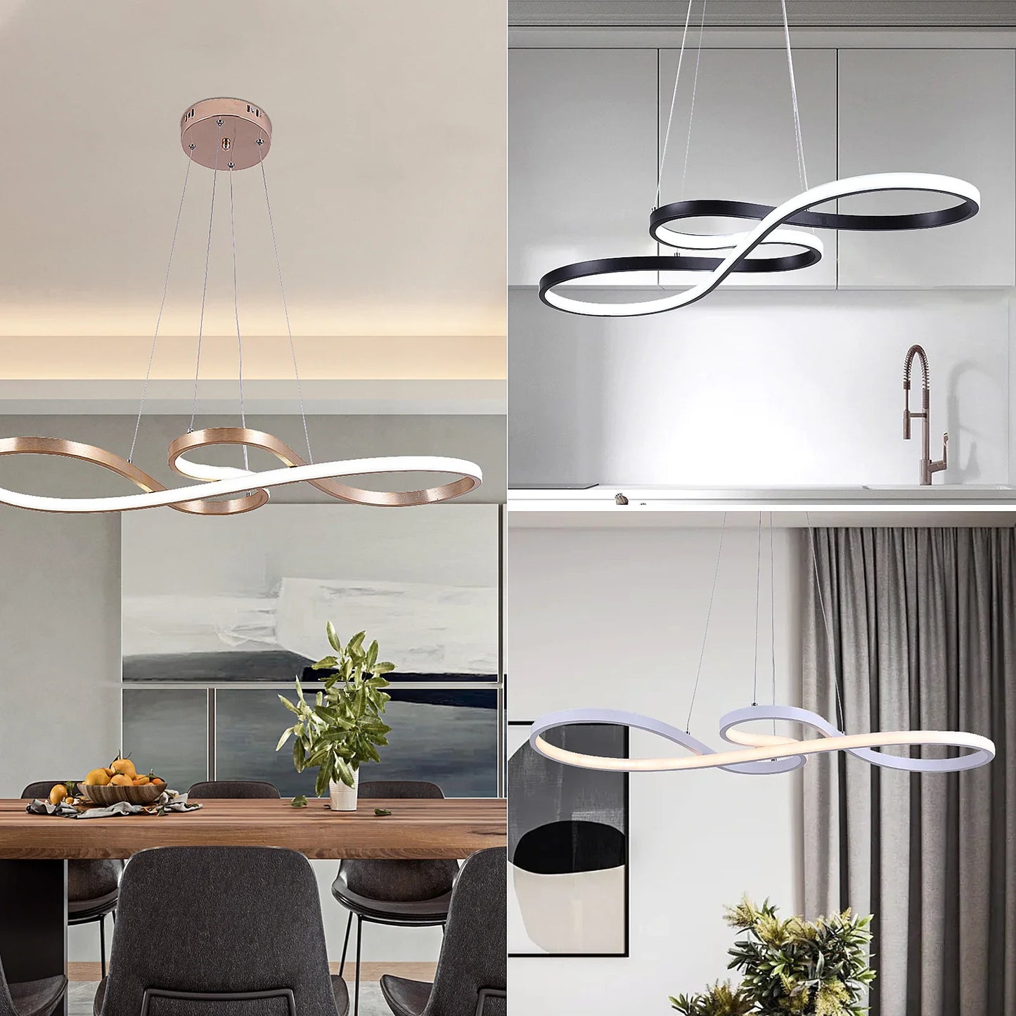 GreeLustr Modern Chandelier Pendant Light Acrylic Note Dimmable Led Ceiling Lamp Dining Living Room Hotel Decor Hanging Fixture