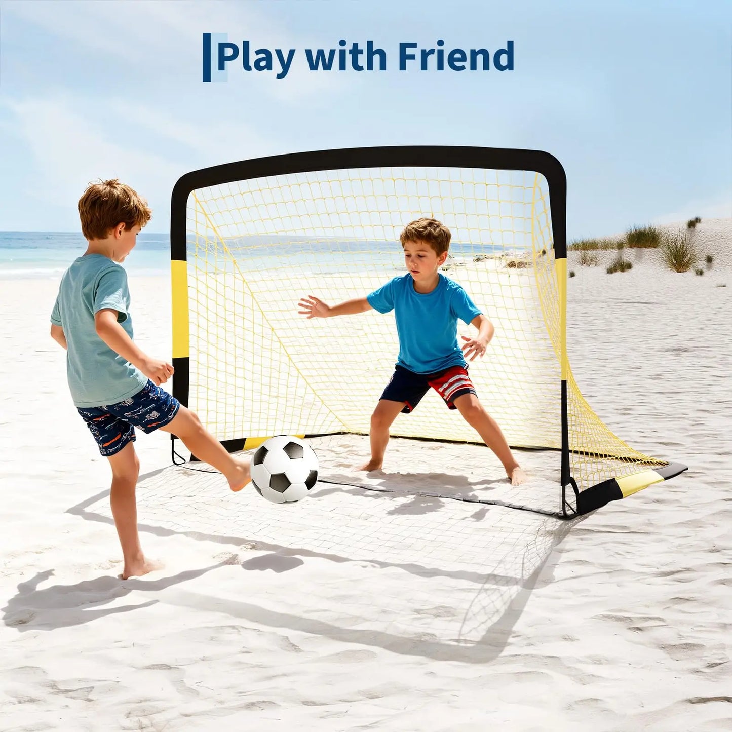 HiMISS Portable Pop Up Soccer Goal Set With Training Gear
