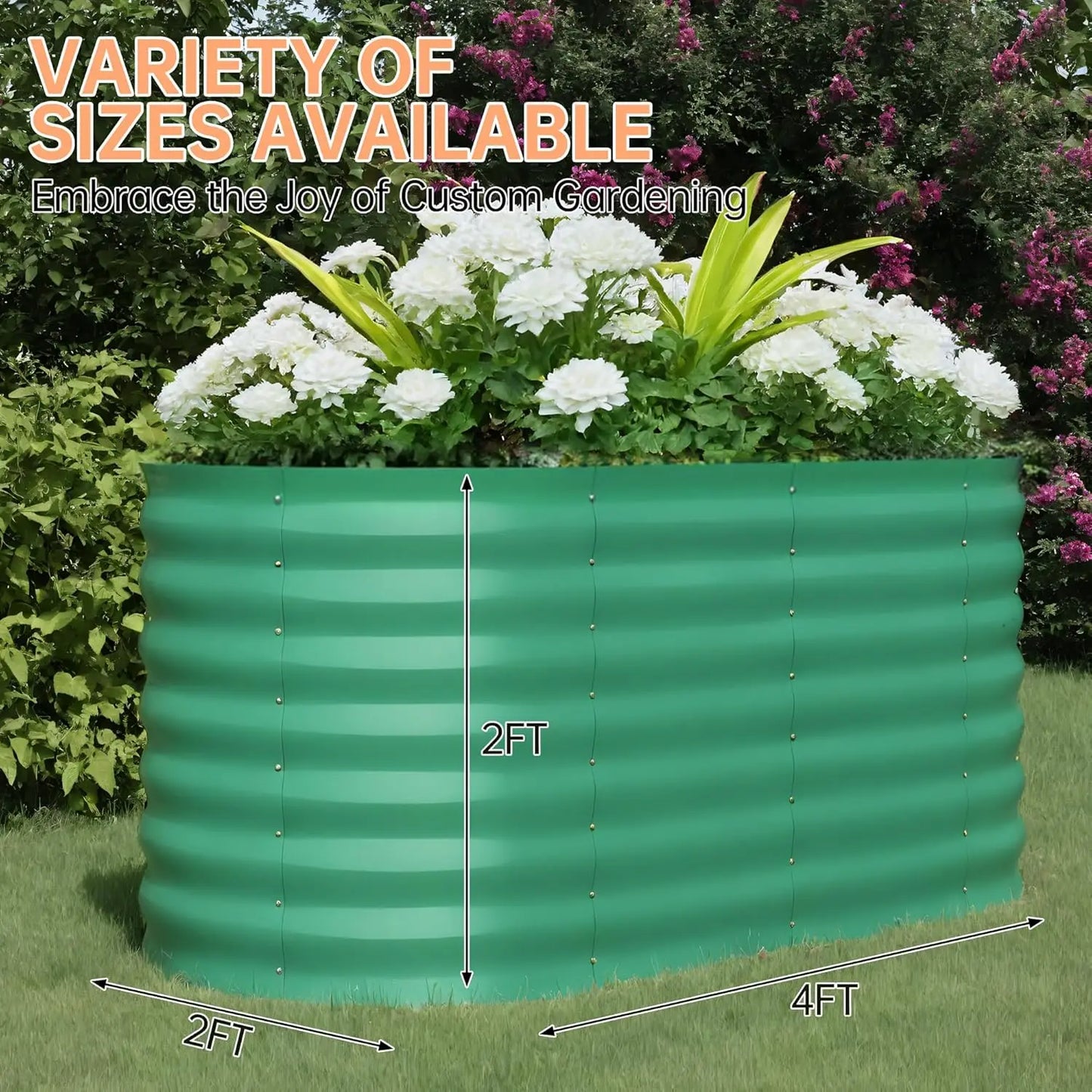 TWISTER.CK Galvanized Raised Garden Bed Kits Outdoor Planter Box