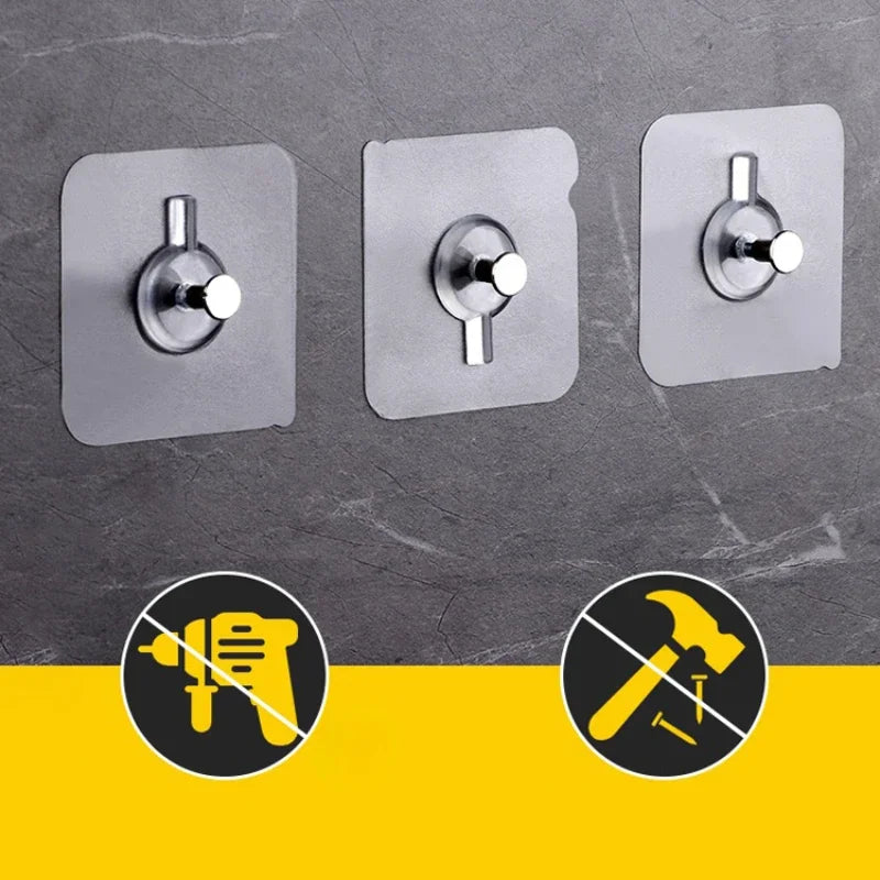 NONEDIY 10 Pack Adhesive Wall Hooks Hangers For Kitchen Bathroom