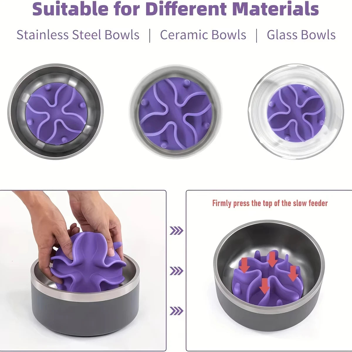 Soft Silicone Slow Feeder Puzzle Dog Bowl Insert For All