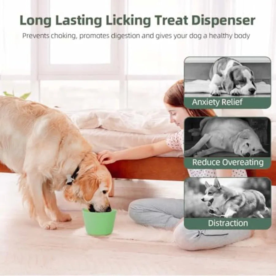 Wooden Dog Slow Feeder Bowl Non Slip Licking Treat Dispenser