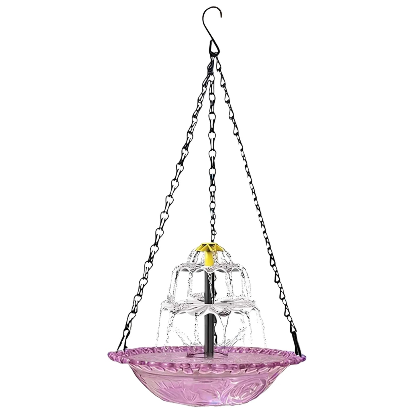 Solar Cascade Hanging Bird Bath Fountain For Outdoor Garden