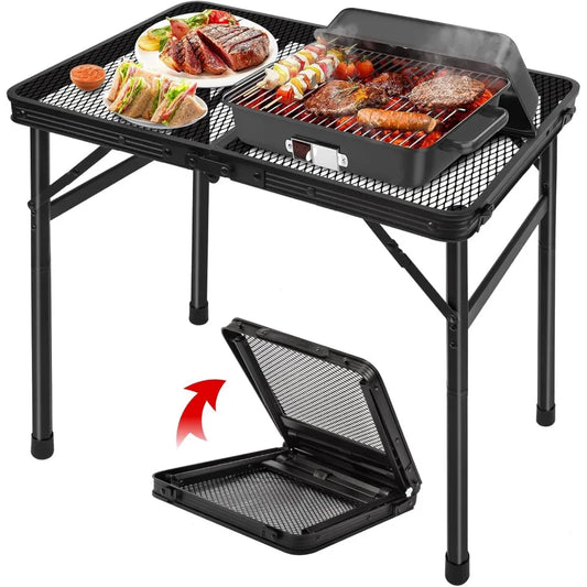 XIUWO Portable Folding Camping Table Height Adjustable Outdoor Cooking Picnic