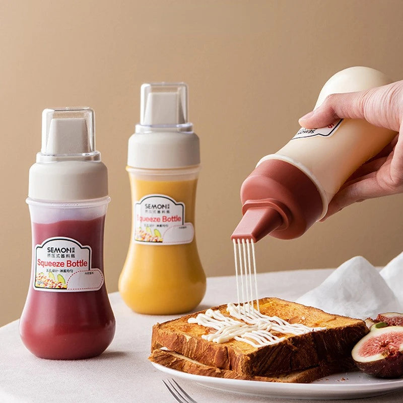 Graduated Squeeze Sauce Bottle Condiment Dispenser Ketchup BBQ