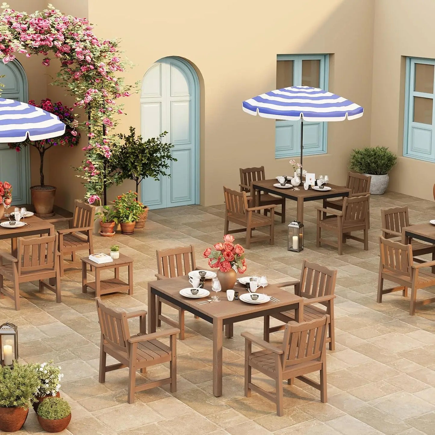 All-Weather Oversized Patio Chair Set 2 400lb Easy Assembly Backyard Deck Fire Pit Teak,Customized