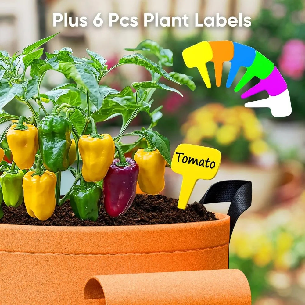 10 Gallon Potato Grow Bags - 6 Pack, Heavy Duty Nonwoven Fabric Pots with Handles & Flap for Vegetables