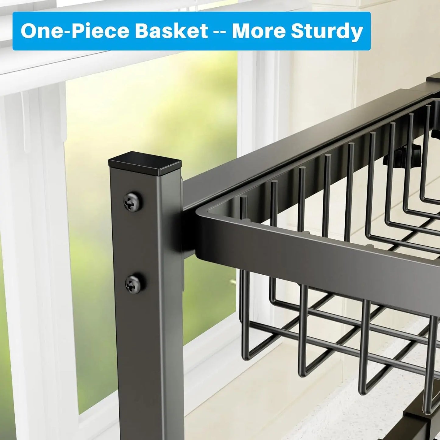 Over The Sink Dish Drying Rack 2-Tier With 4 Baskets