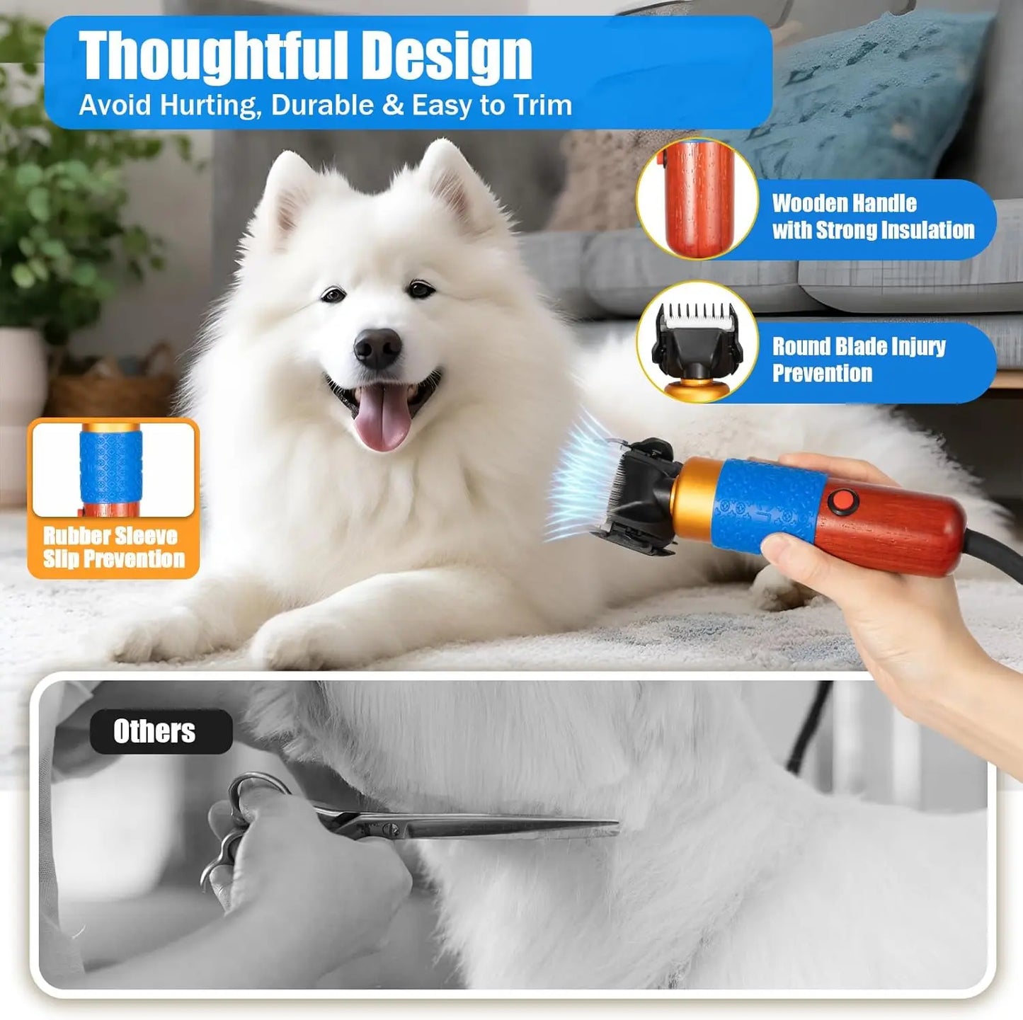Pet Grooming Clipper For Cats And Dogs Electric Sheep Clipper With Limit Combs