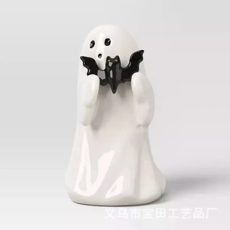 Halloween White Ghost Resin Ornament for Desk and Home Decor
