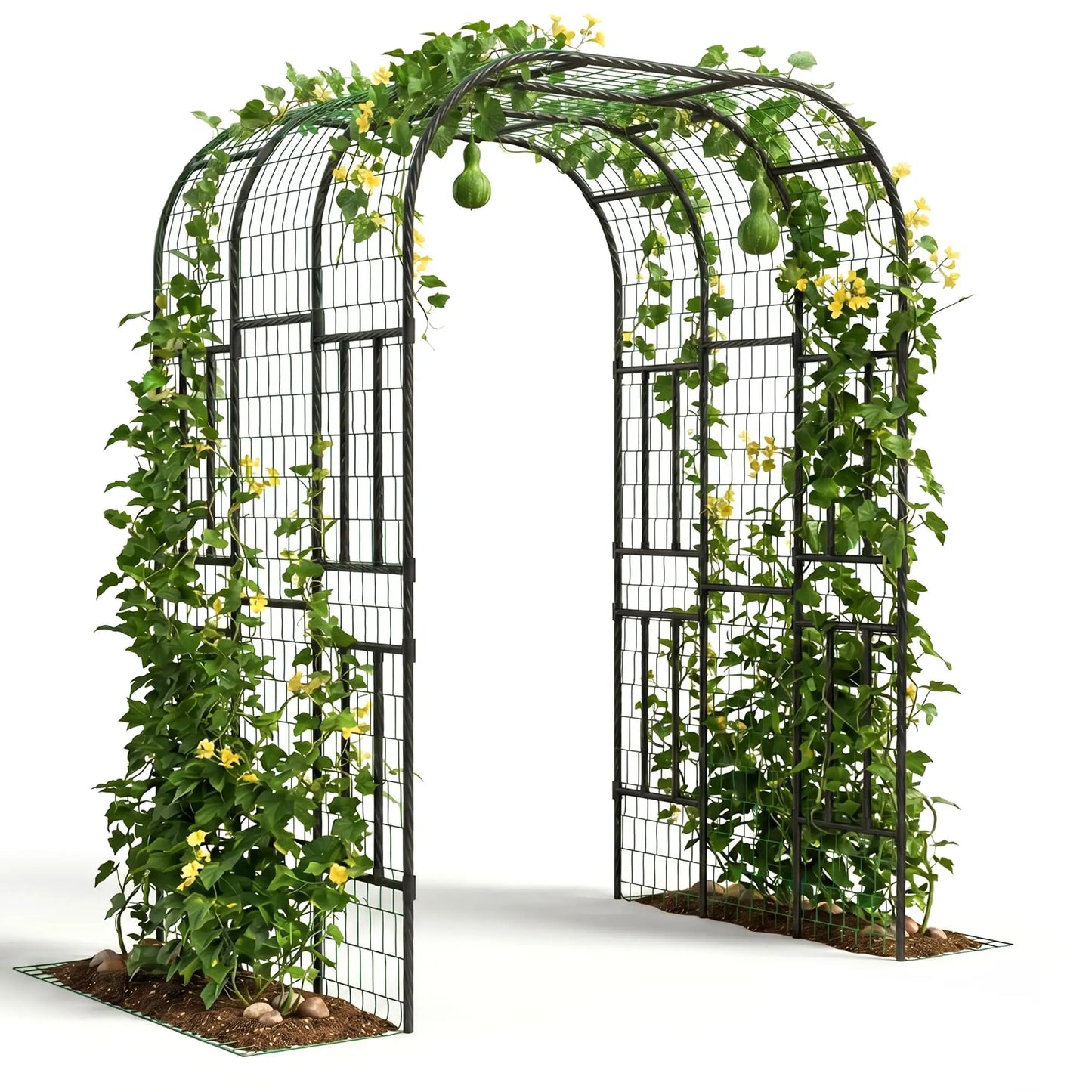 DishyKooker Heavy Duty Steel Garden Arch Trellis Plant Arbor