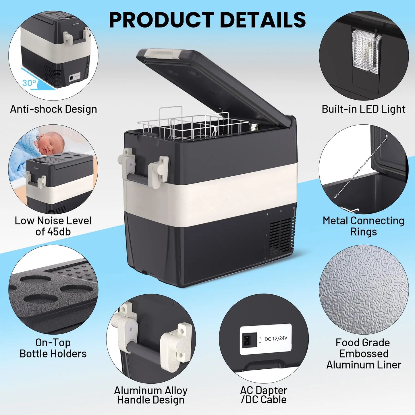 HiMiss Portable Car Refrigerator Electric Cooler Freezer
