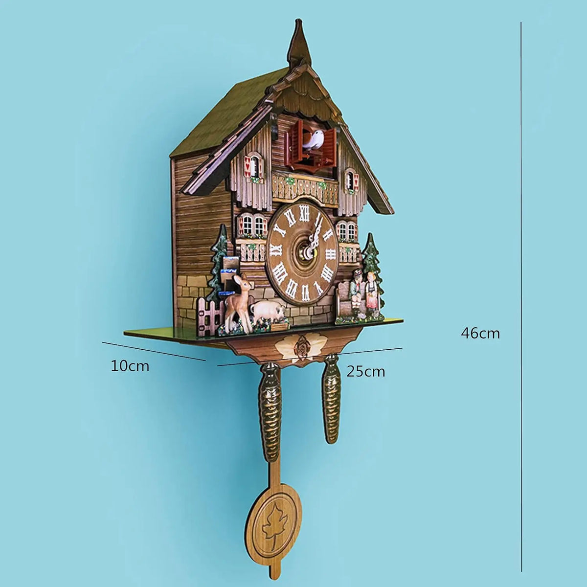 Traditional European Cuckoo Wall Clock With Alarm For Home Decor