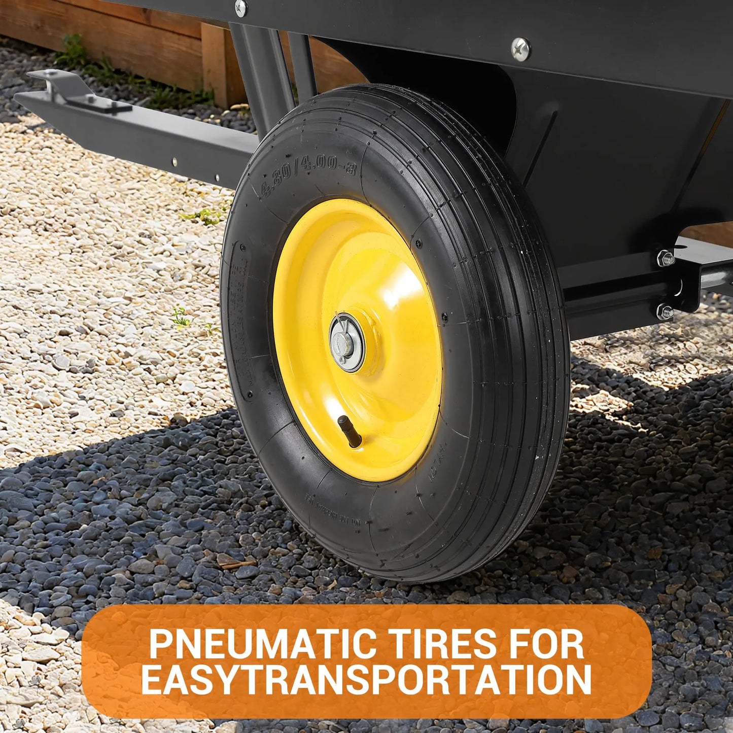 HiMISS Steel Dump Cart ATV Utility Trailer With Removable Sides