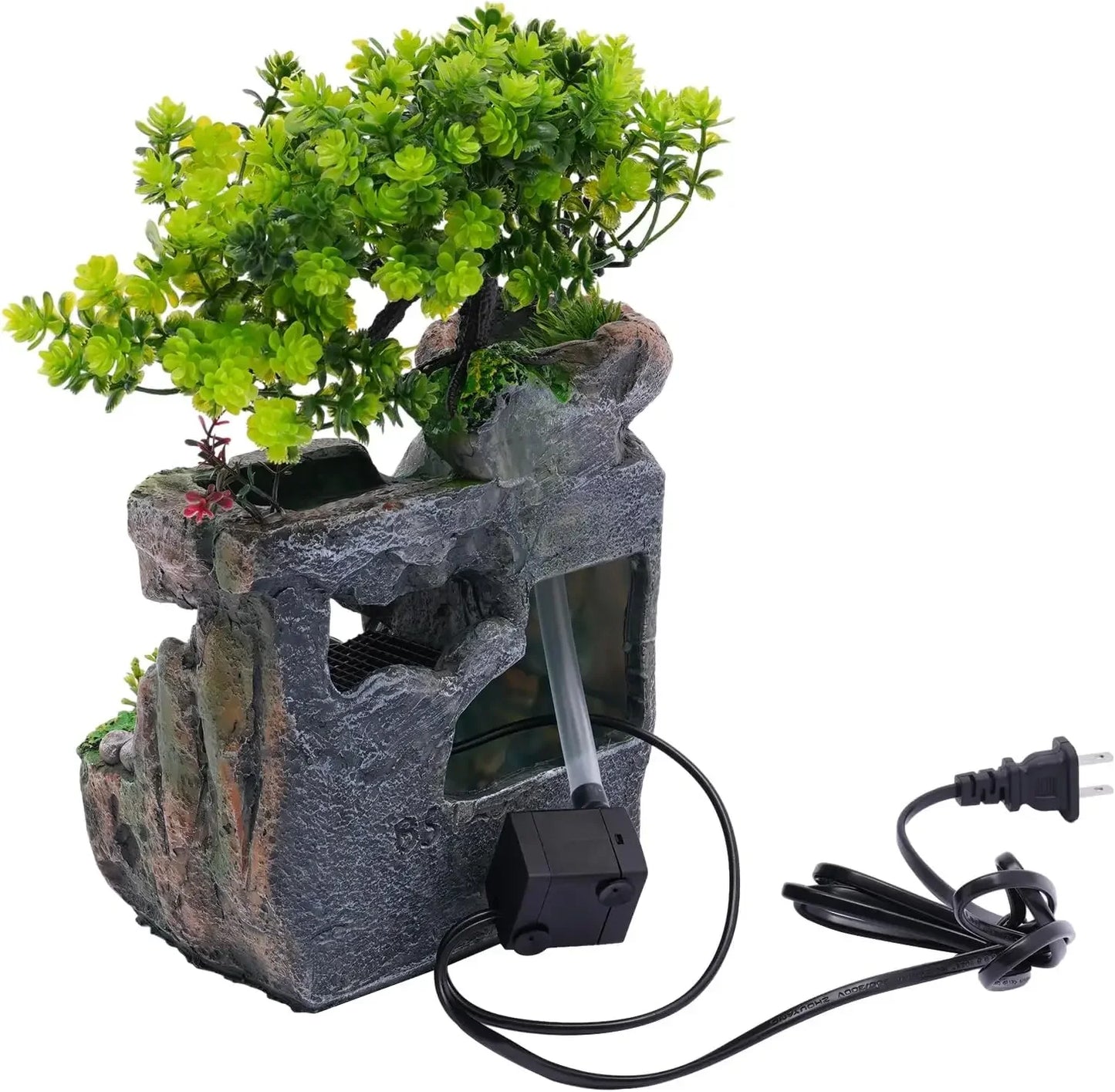 Indoor Tabletop Waterfall Fountain With Automatic Pump LED Light