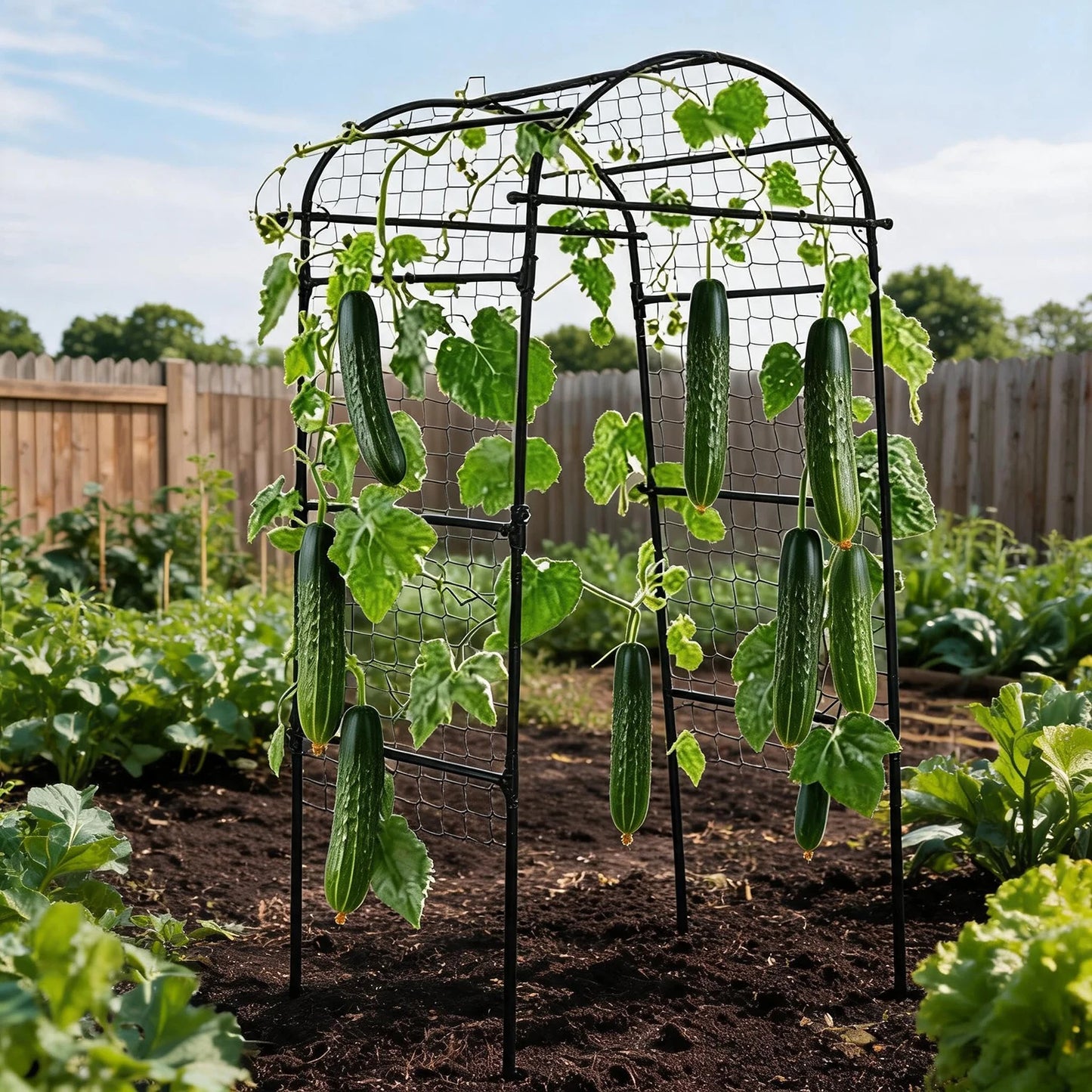 Hmiss Heavy Duty Metal Garden Arch Trellis for Climbing