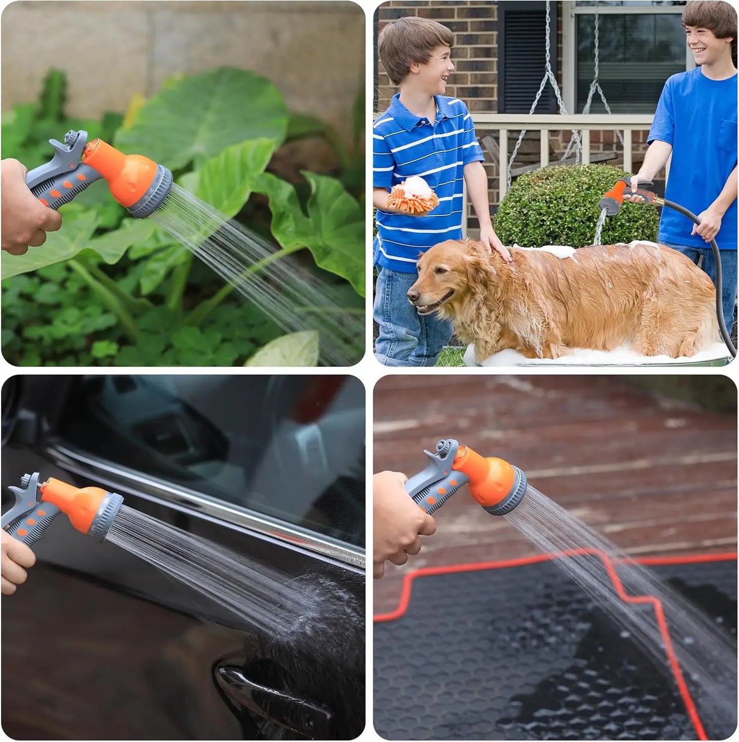 Water Hose Reel with Automatic Rewind, Retractable Garden Hose with Any Length Lock,1/2 in x 65 ft Retractable Garden Hose Reel with 9 Function Sprayer