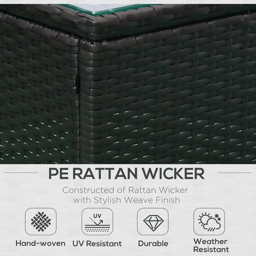 Rattan Wicker Outdoor Patio Lounge Chair And Ottoman Set