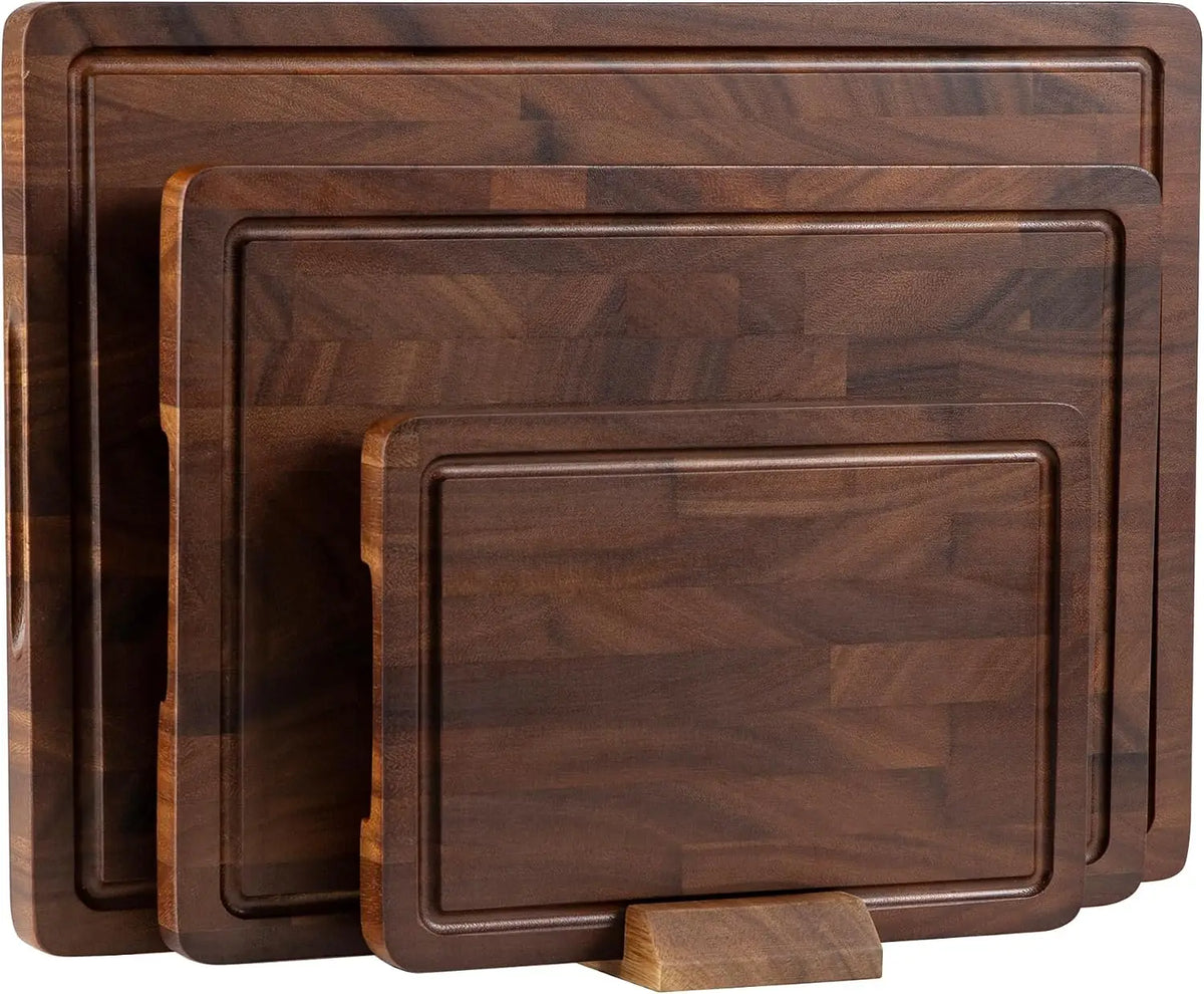 THETCHRY Walnut Wood Cutting Board Set, End Grain Cutting Board for Kitchen