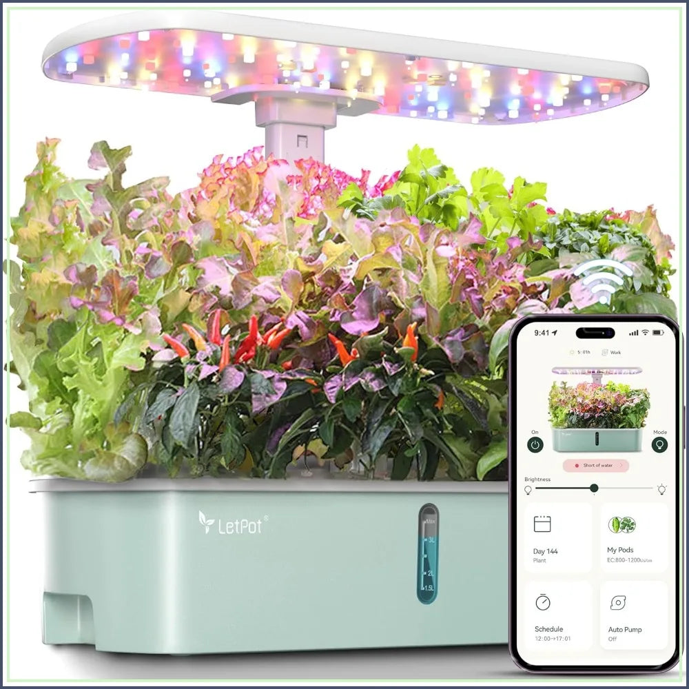 Smart Hydroponic Growing System With App Control And 10 Pods