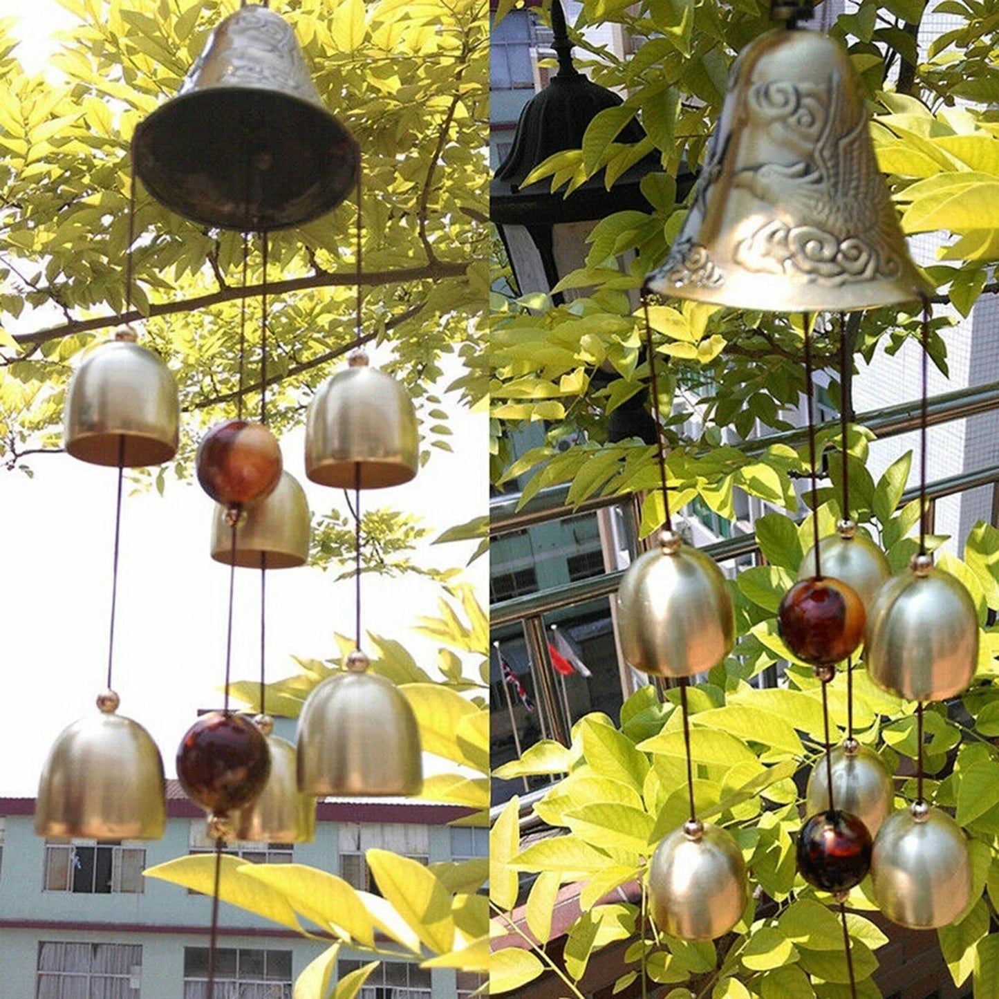 Xiangyanghua 6 Copper Bells Wind Chimes Outdoor Metal Decor