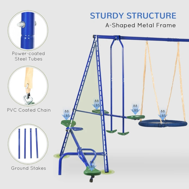 (Multiple models) Metal Swing Set for Kids Outdoor, Heavy Duty Frame with Double Swings,  for Backyard Playground.