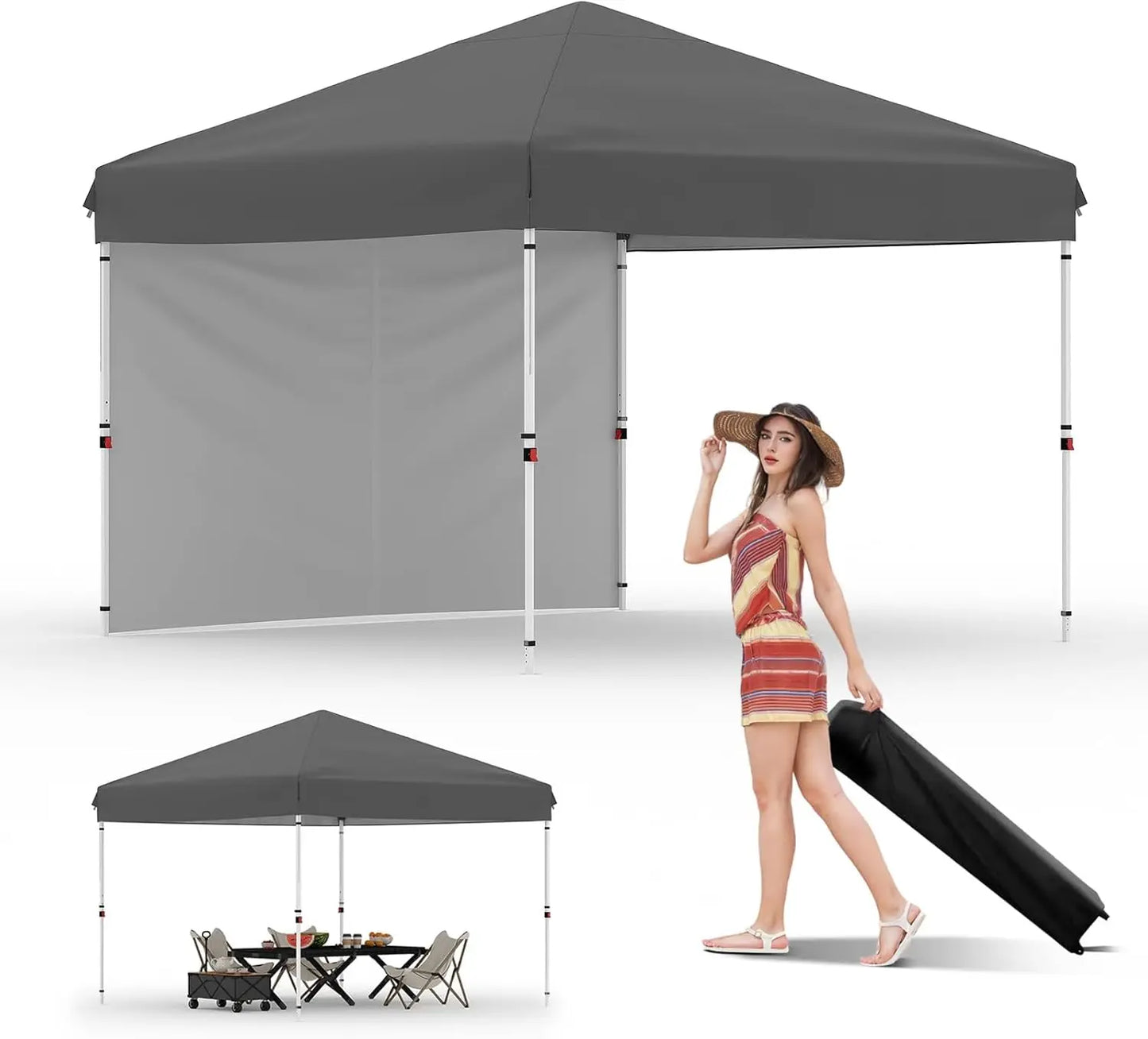 TWISTER.CKCN Pop Up Canopy Tent With Removable Sidewall UPF Fifty