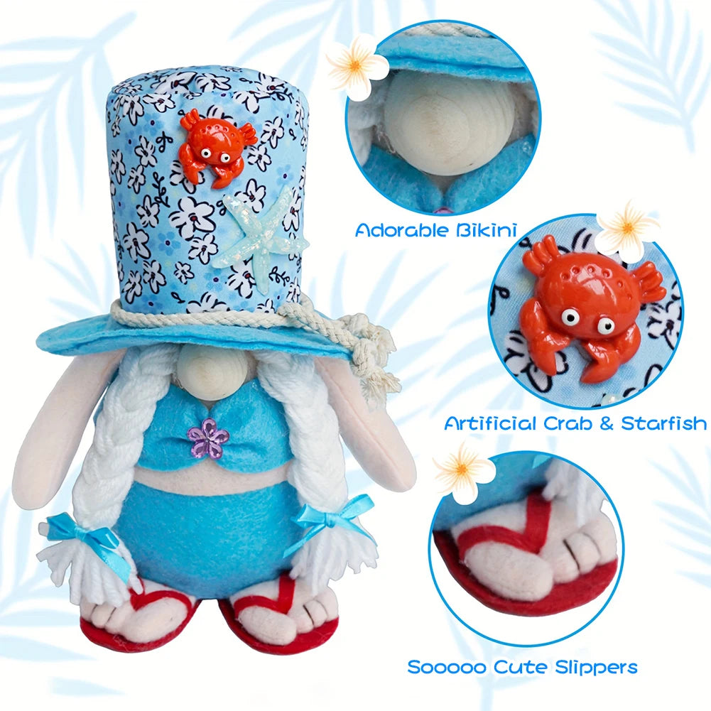 Beach Gnomes Plush Couple Decor Shelf Sitters Two Pieces