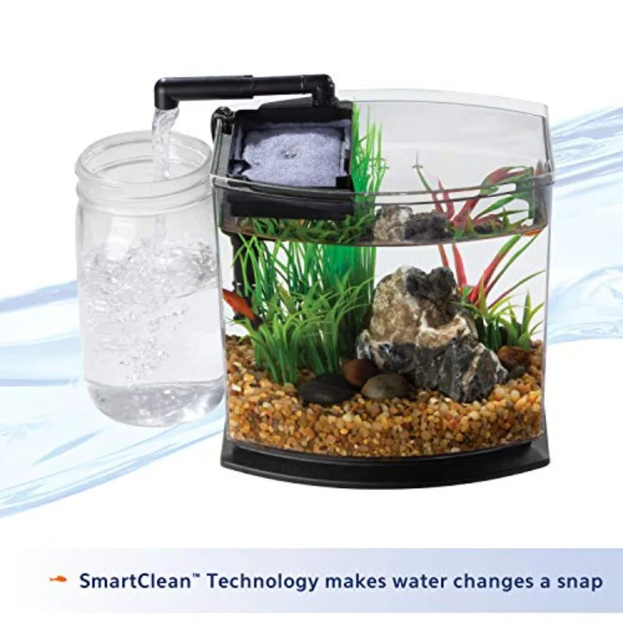LED MiniBow Small Aquarium Fish Tank Kit with SmartClean Technology