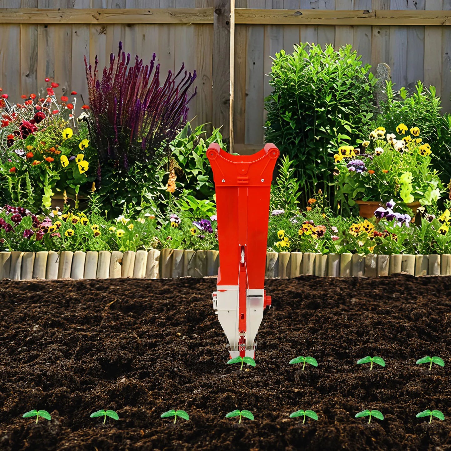 Bymaocar Double Cylinder Seeding Fertilizer Spreader Seed Container