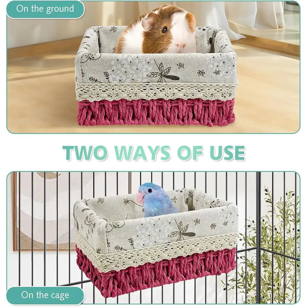 Bird Nest Parrot House All Season Hanging Hammock Bird Bed Sleep Hut Birdcage Accessories for Budgies Cockatiels Conures Parrots