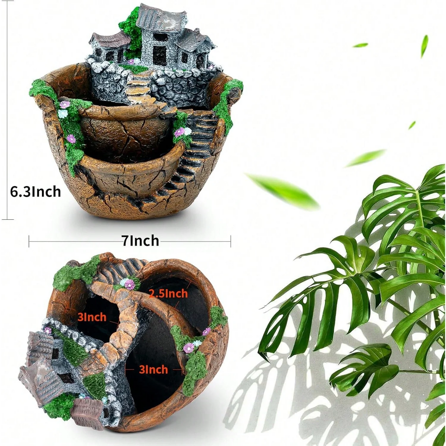 Fairy Garden Planter Pot For Tiny Flowers And Succulents