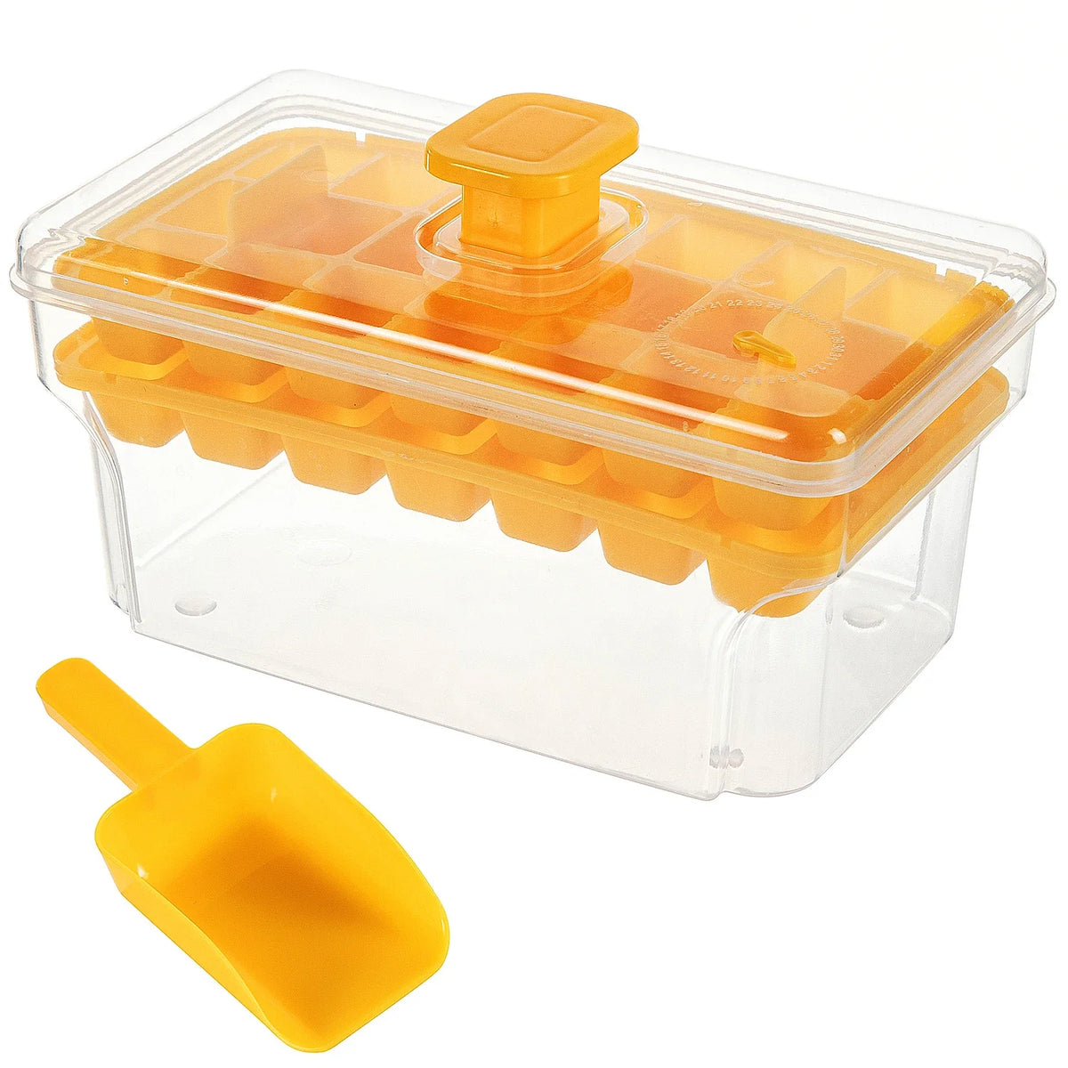 Ice Cube Tray With Lid And Storage Bin Easy Release