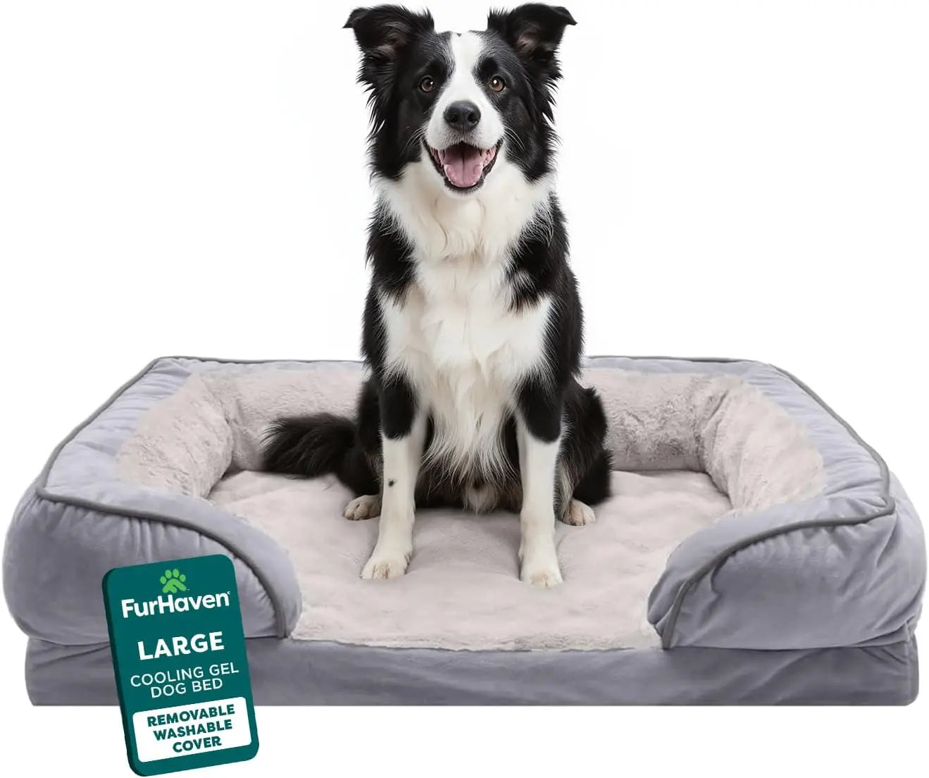 Cooling Gel Dog Bed With Removable Bolsters And Washable Cover