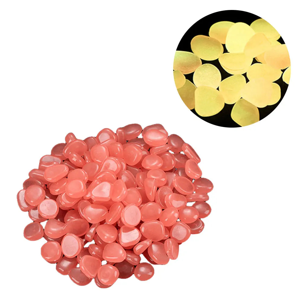 APWIKOGER Glow In The Dark Garden Pebbles 100Pcs Luminous Stones