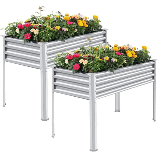 Galvanized Raised Garden Bed With Legs 700lb Capacity