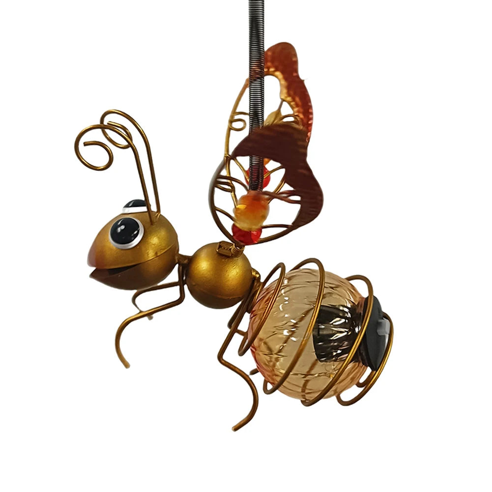 Shunmaii Solar Powered Bug Fairy Lights Hanging Insect Lamp Ornament