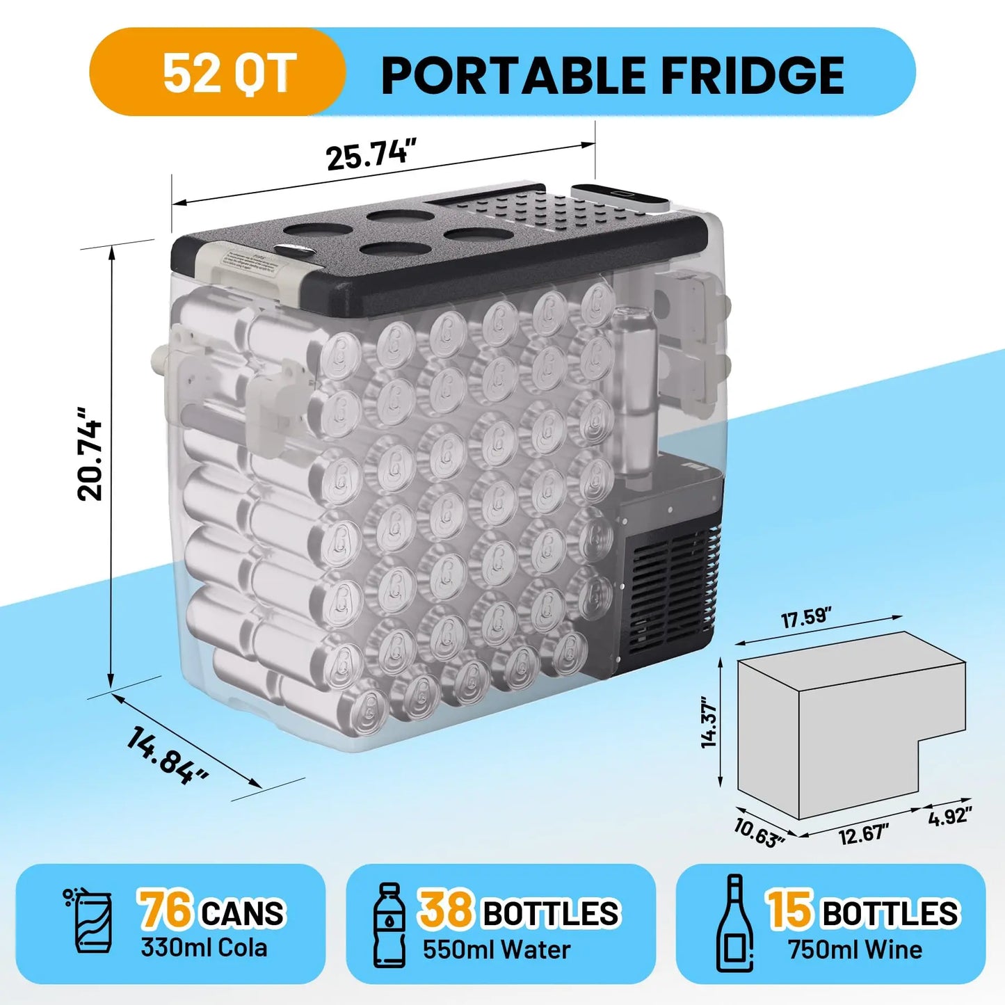 HiMiss Portable Car Refrigerator Electric Cooler Freezer
