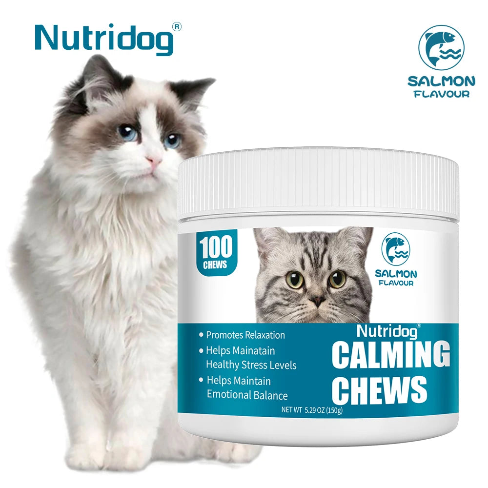 Nutridog Cat Calming Chews For Relaxation And Stress Relief