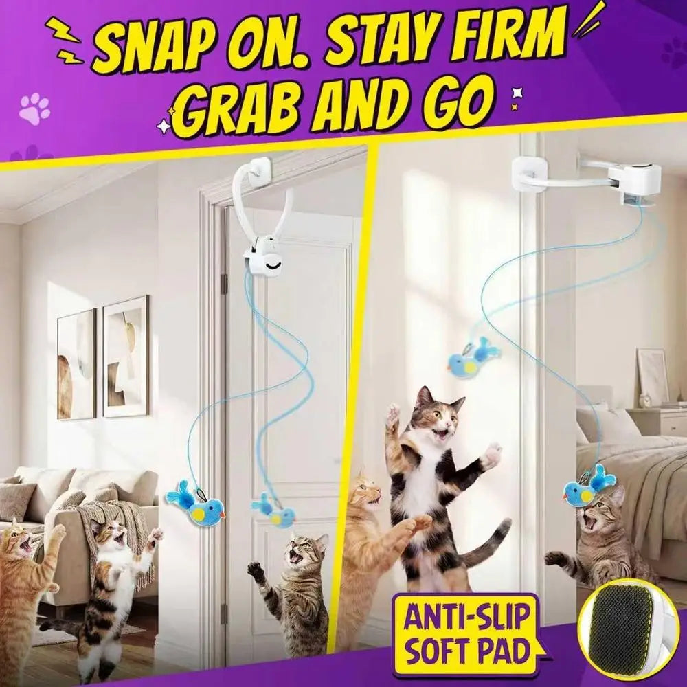 Interactive Cat Toy USB Rechargeable Bird Wand Chase For Indoor Cats
