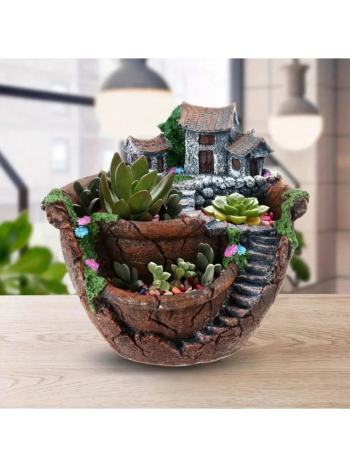 Fairy Garden Planter Pot For Tiny Flowers And Succulents