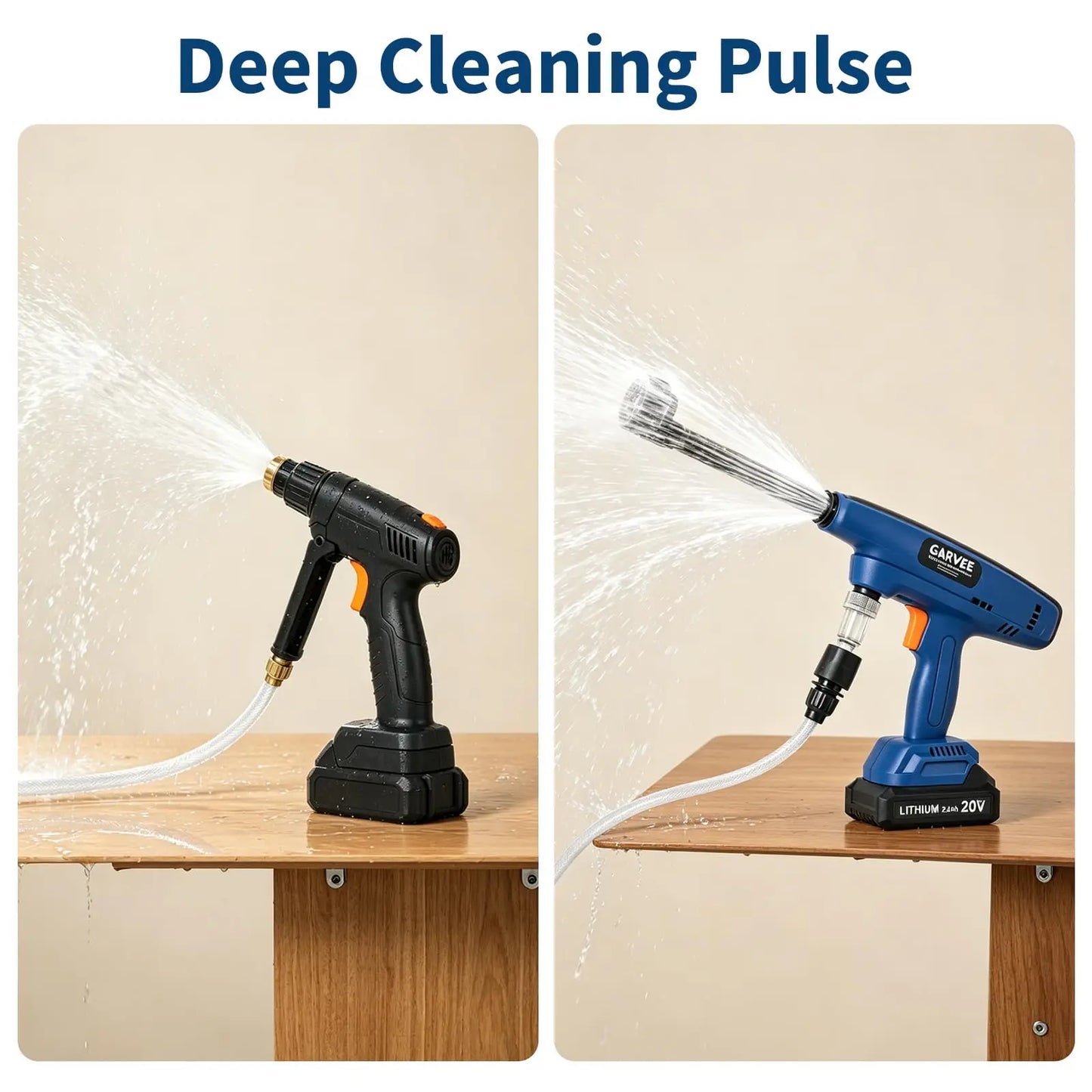 HiMISS Cordless Pressure Washer With Dual Rechargeable Batteries And Nozzle