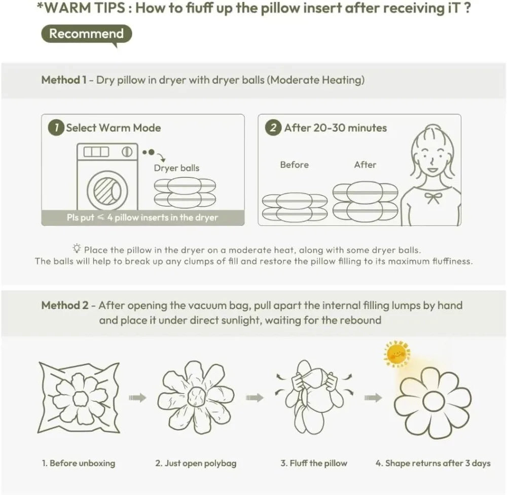 Daisy Flower Pillow, Soft Decorative Throw Cushion for Bed, Couch, Floor (15.7")